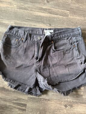 Billabong Black Frayed Denim Cutoff Shorts